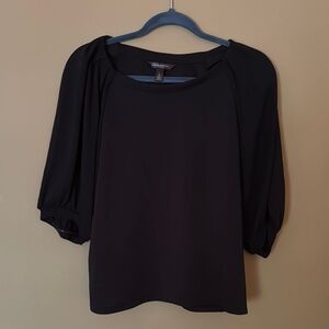 Banana Republic Black Relaxed Blouse with 3/4 Sleeves